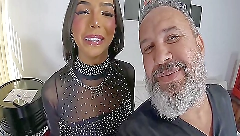 Beautiful brunette babe fucked in her ass and mouth