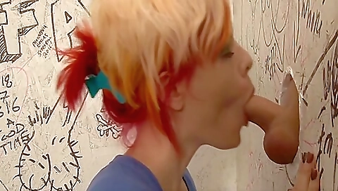 Sexy big-titted blonde shemale gets licked and fucked