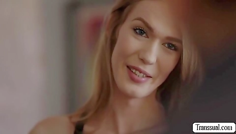 Redhead brunette takes a dick in her tight asshole