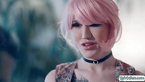 Big ass blonde is getting fucked by a dick in the bed