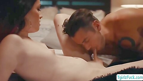 Brunette babe gets fucked hard by her man in a tight anal play