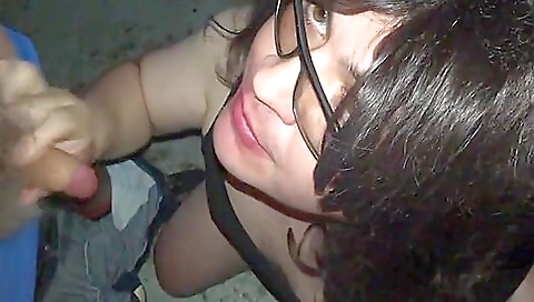 Two stepdaddies and a girl get deepthroat and swallow cum